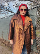 bronze quilted puffy jacket