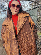 bronze quilted puffy jacket