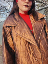 bronze quilted puffy jacket