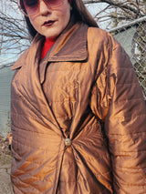 bronze quilted puffy jacket