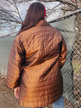 bronze quilted puffy jacket