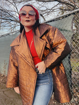 bronze quilted puffy jacket