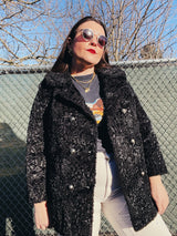 fux fur black pea coat