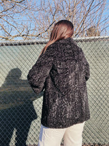 fux fur black pea coat
