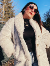 White Faux Fur Coat