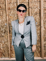 1980's grey blazer with polka dots