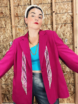 1990's pink beaded bob mackie blazer