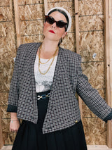 1990's checkered cropped blazer