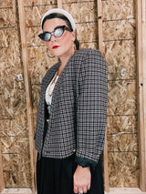 1990's checkered cropped blazer
