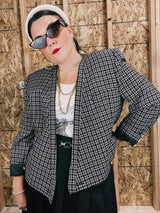 1990's checkered cropped blazer