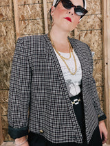1990's checkered cropped blazer