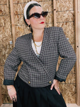 1990's checkered cropped blazer