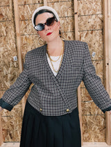 1990's checkered cropped blazer