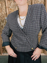 1990's checkered cropped blazer