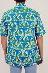 vintage men's printed button up back