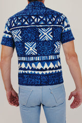 Vintage men's hawaiian print button up back