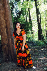 Short Sleeved Maxi Floral Dress