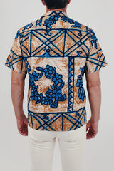 Vintage men's Hawaiian print button up back
