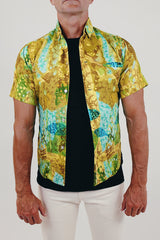 Vintage men's printed button up front