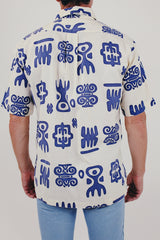 Vintage men's printed pullover shirt