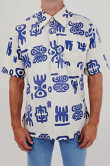 Vintage men's printed pullover shirt