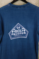 Men's or women's vintage 1970's Made in USA label navy blue graphic band t-shirt of the group Eruption.