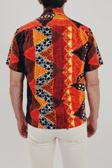 Vintage men's Hawaiian print button up back