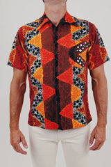 Vintage men's Hawaiian print button up front