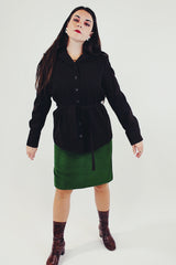 Women's Vintage Brown Tie Waist Jacket front