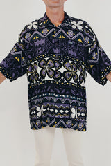 Men's vintage hawaiian print button up