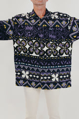 Men's vintage hawaiian print button up