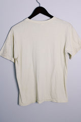 Women's or men's vintage 1970's Ched, Quality Knits label short sleeve cream colored Mariah band tee with brown butterfly graphic on the front.