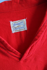 Women or men's vintage 1960's Designer Original by Pleetway label long sleeve long length pajama top or dress with collar and V shaped neckline and owl patch.