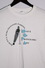 Women's or men's vintage 1980's Ched by Anvil, Made in USA label short sleeve white graphic t-shirt with large graphic on the front in a cotton and polyester material.