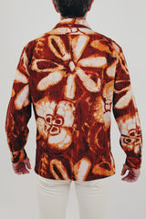 men's vintage Hawaiian print button down back
