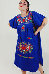 Blue midi dress front