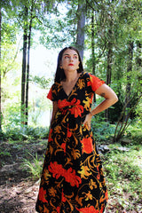 Short Sleeved Maxi Floral Dress