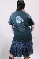 Men's or women's vintage 2003 Tennessee River, Made in USA label short sleeve black Bruce Sringsteen and the E-Street Band tour t-shirt with colored graphic and text on front and back.