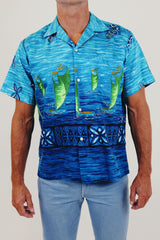 vintage men's hawaiian print button up