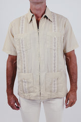 Short Sleeve Shirt with Zipper