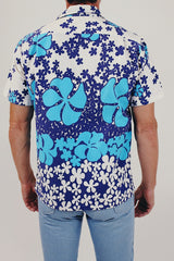Vintage Men's Hawaiian print button up back