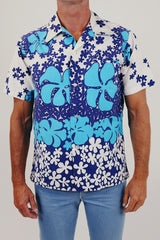 Vintage Men's Hawaiian print button up front