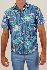Vintage men's printed button up front
