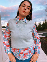 Long Sleeve Western Printed Blouse