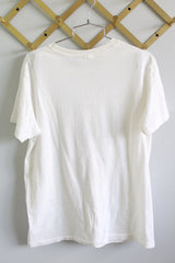 Women's or men's vintage 1990's Hanes, Made in USA label short sleeve white graphic tee in cotton material. Graphic of 1950's show The Adventures of Ozzie and Harriet.