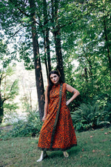 Sleeveless Printed High Neck Maxi Dress