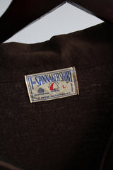 Women's or men's vintage 1960's The Spinnaker Shirt label long sleeve wool material lightweight sweater shirt with a collar and half zipper closure in the front.