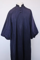 Women's vintage 1960's Ivan-Frederics Original, Made in California short sleeve long length purple eggplant colored duster jacket.