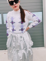 Printed Turtleneck Sweater