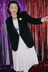 Women's or men's vintage 1960's O.K. Best Tailor label long sleeve black tuxedo blazer.